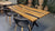 Oak dining table with with black resin