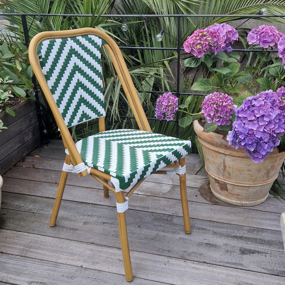 Sale €75 off, BORDEAUX BISTRO STYLE OUTDOOR SYNTHETIC RATTAN DINING CHAIR, last 6 available