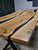 30% off, Oak dining table with with double black epoxy resin river