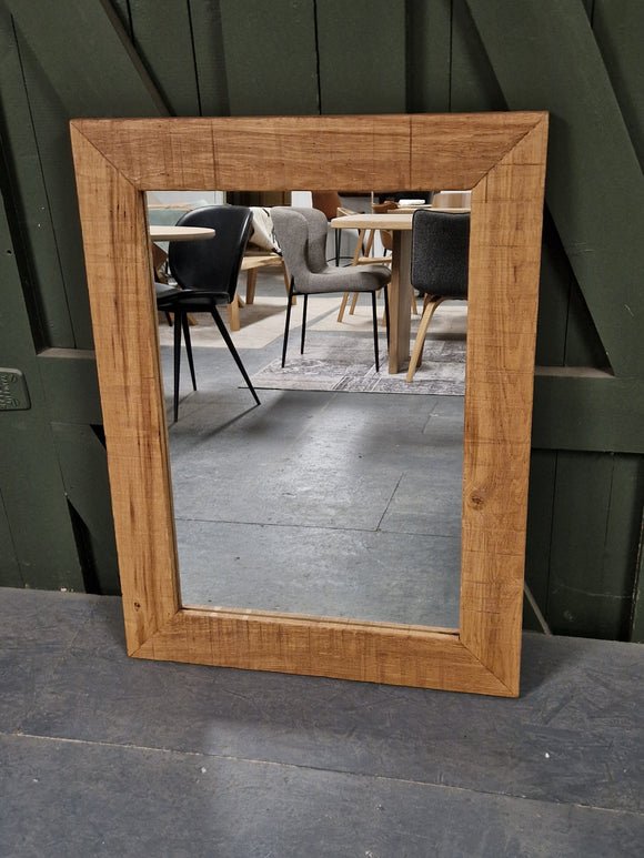 Large rustic character light oak mirror,  for hallway, bathroom or bedroom, bar or restaurant
