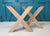 Oak dining table X style legs 100mm x 100mm set of 2