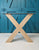 Oak dining table X style legs 100mm x 100mm set of 2