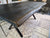 Live edge oak dining table with rustic ebonised dark black finish