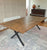 European Oak Dining Table with with choice of four finishes and Steel X Shape Leg