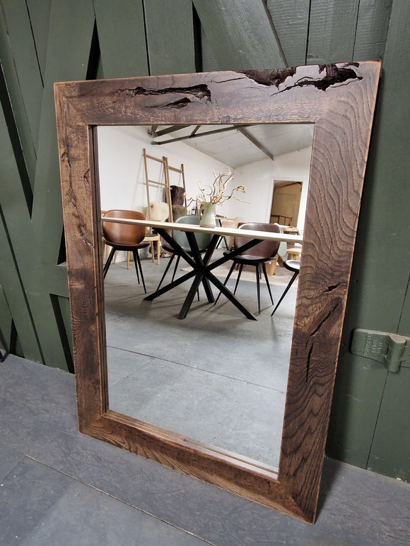Large character dark oak mirror for hallway, bathroom or bedroom, bar or restaurant