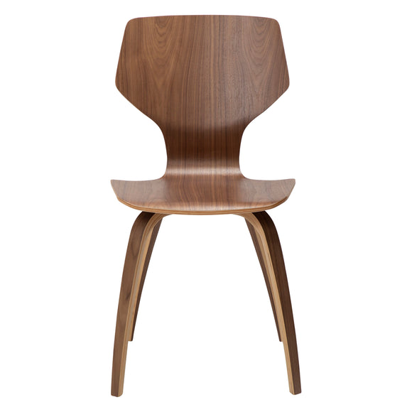 S.I.T. Walnut BENTWOOD DINING CHAIR, SCANDINAVIAN STYLE, CONTEMPORARY BENT PLYWOOD