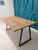 Oak Dining Table, 40mm thick top, choice of 4 Finish and Steel Trapezoid Leg