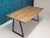 Oak Dining Table, 40mm thick top, choice of 4 Finish and Steel Trapezoid Leg