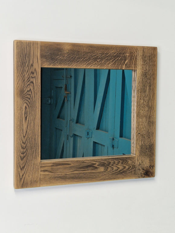 Solid oak framed mirror, with vintage finish 10% off original price