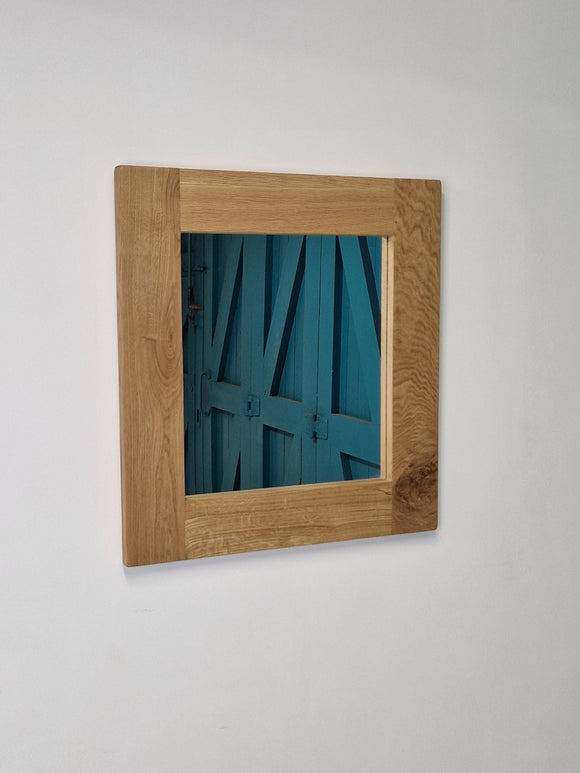 SOLID OAK FRAMED MIRROR, WITH VINTAGE FINISH 10% OFF ORIGINAL PRICE