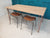 Ash dining table with hairpin legs in gold finish, €300 off original price