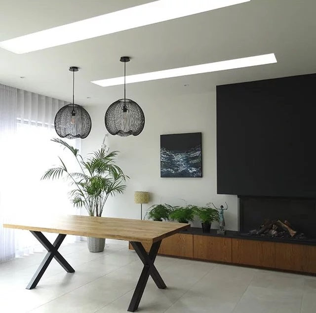 Light oak and discount black dining table