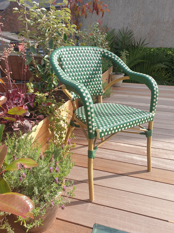 Last 6 available 25% off, Montmartre outdoor bistro chair, Parisian style, stackable