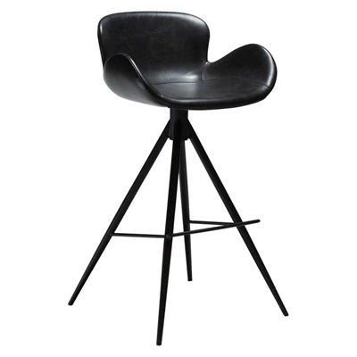 Gaia bar stool/kitchen stool,  vintage black and light brown art leather