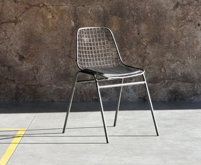Sale €50 off original price...Parisien mesh dining chair with black art leather seat pad
