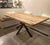Oak dining table/kitchen table with star/spider steel base