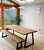 Oak Dining Table, 40mm thick top, choice of 4 Finish and Steel Trapezoid Leg
