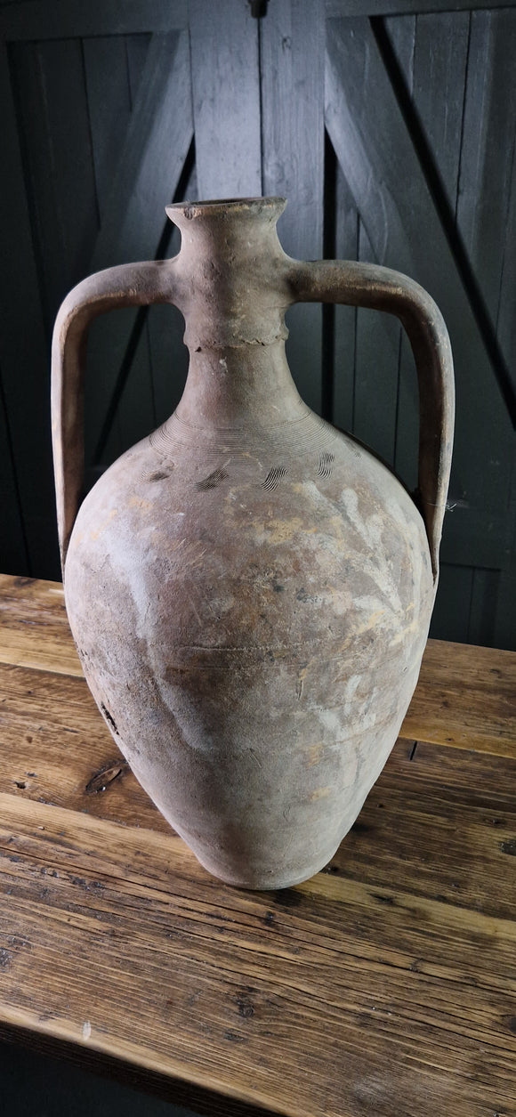 ANTIQUE RUSTIC AMPHORA JUG VASE FROM TURKEY