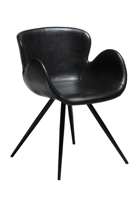 Gaia Chair, Vintage black art leather