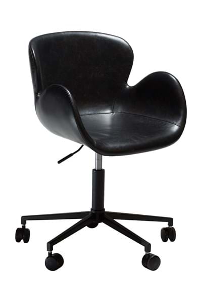 Gaia office chair, vintage black art leather