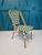 BORDEAUX BISTRO STYLE OUTDOOR SYNTHETIC RATTAN DINING CHAIR, GREEN AND WHITE