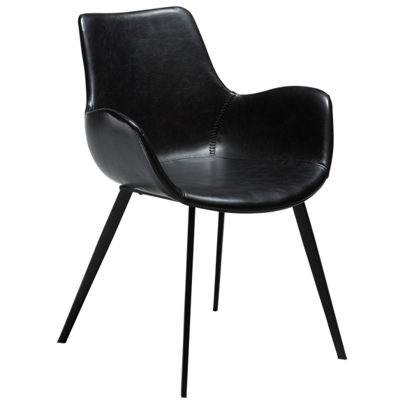 Hype armchair, vintage black art leather