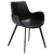 Monaco armchair, vintage black art leather