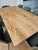 European Oak Dining Table with Natural Finish and Steel X Shape Leg
